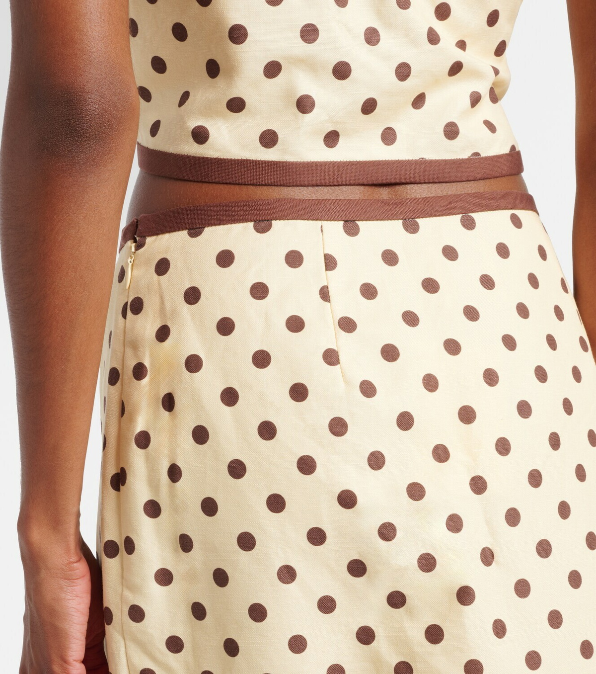 Posse Bowie linen and cotton wrap skirt