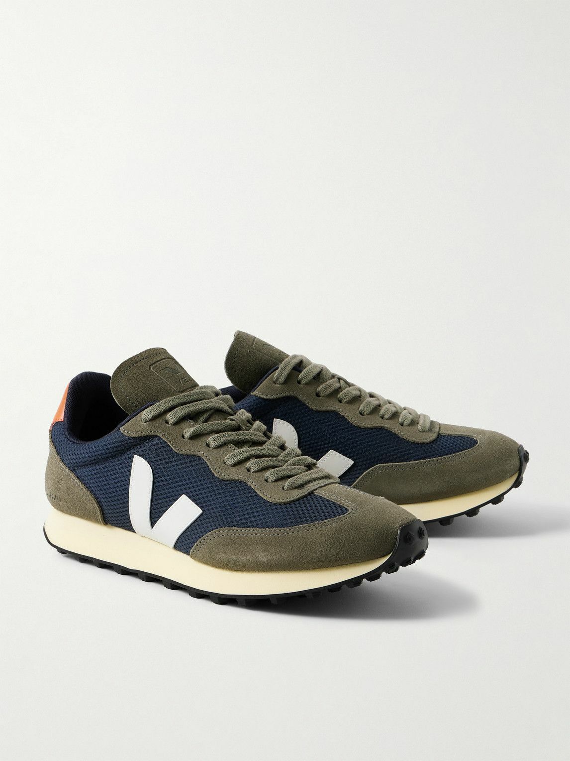 Veja - Rio Branco Leather-Trimmed Alveomesh and Suede Sneakers - Green