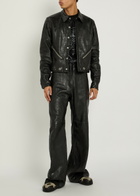 Rick Owens Alice Studded Grained Leather Jacket Black