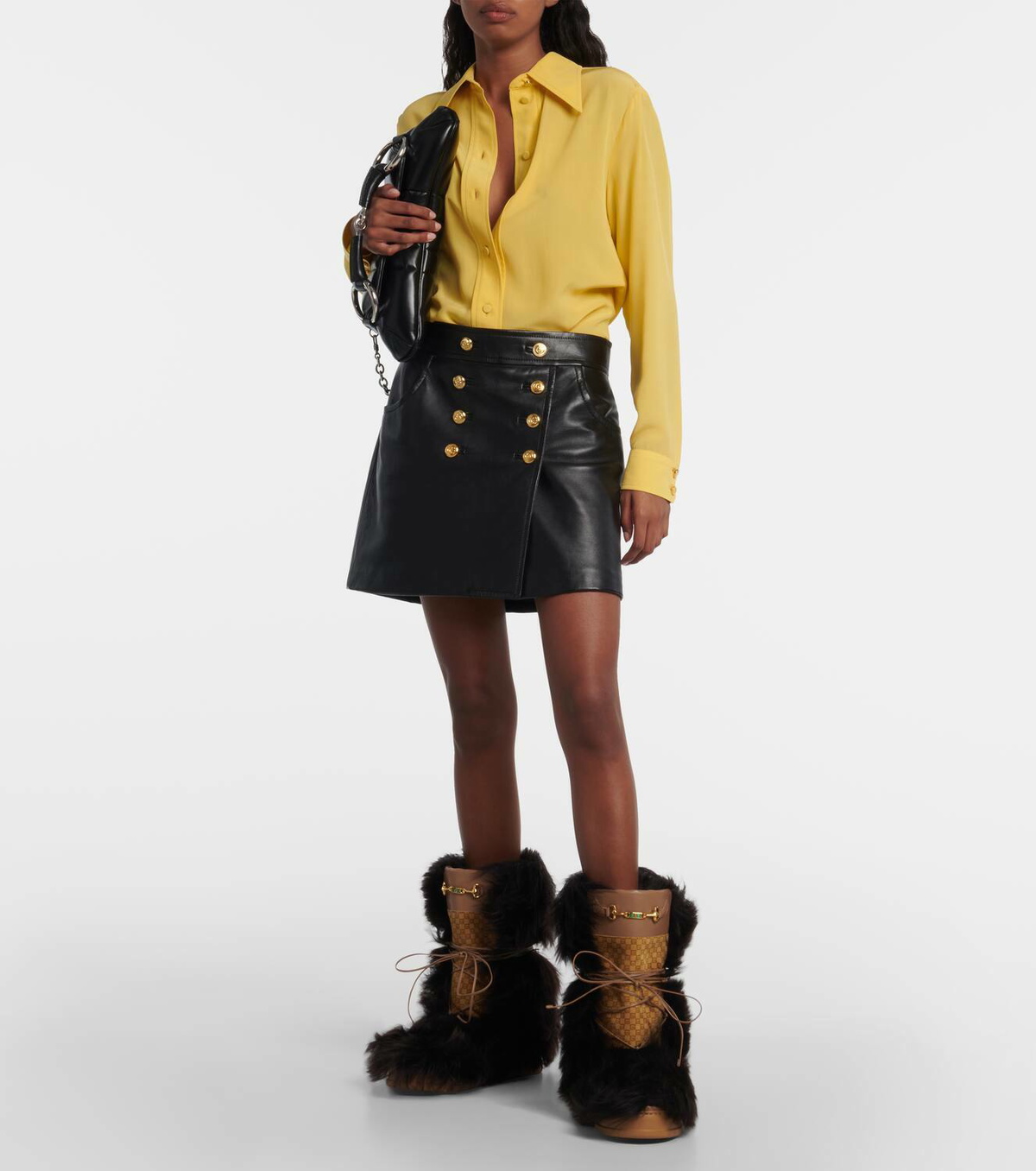 Gucci Square G fur-trimmed snow boots Gucci