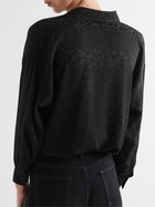 SAINT LAURENT - Silk-Jacquard Shirt - Black