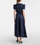 Rodarte Printed silk twill midi dress
