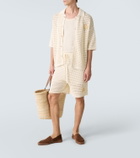 Commas Crochet floral-appliqué open-knit Bermuda shorts