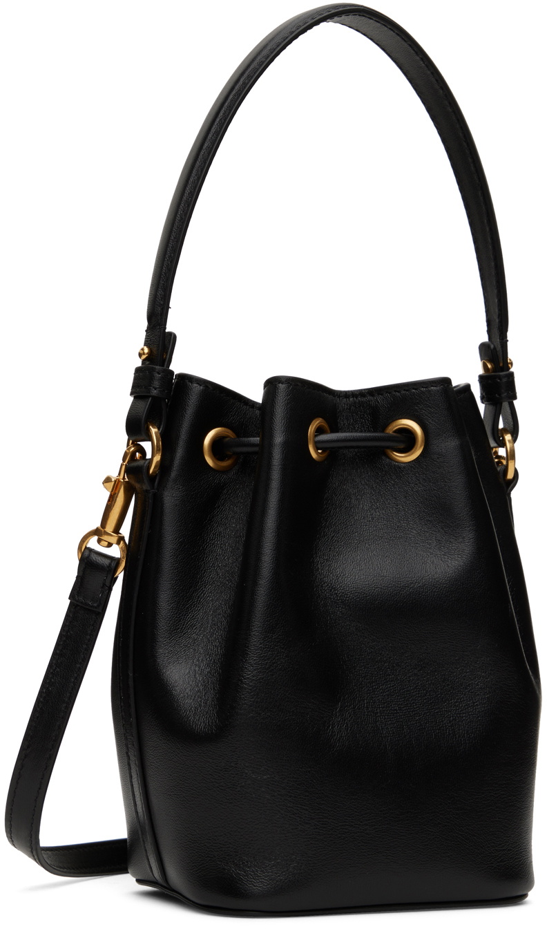 Valentino Garavani Black Mini VLogo Signature Bucket Bag