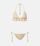 Zimmermann Wanderlust crochet and lamé bikini