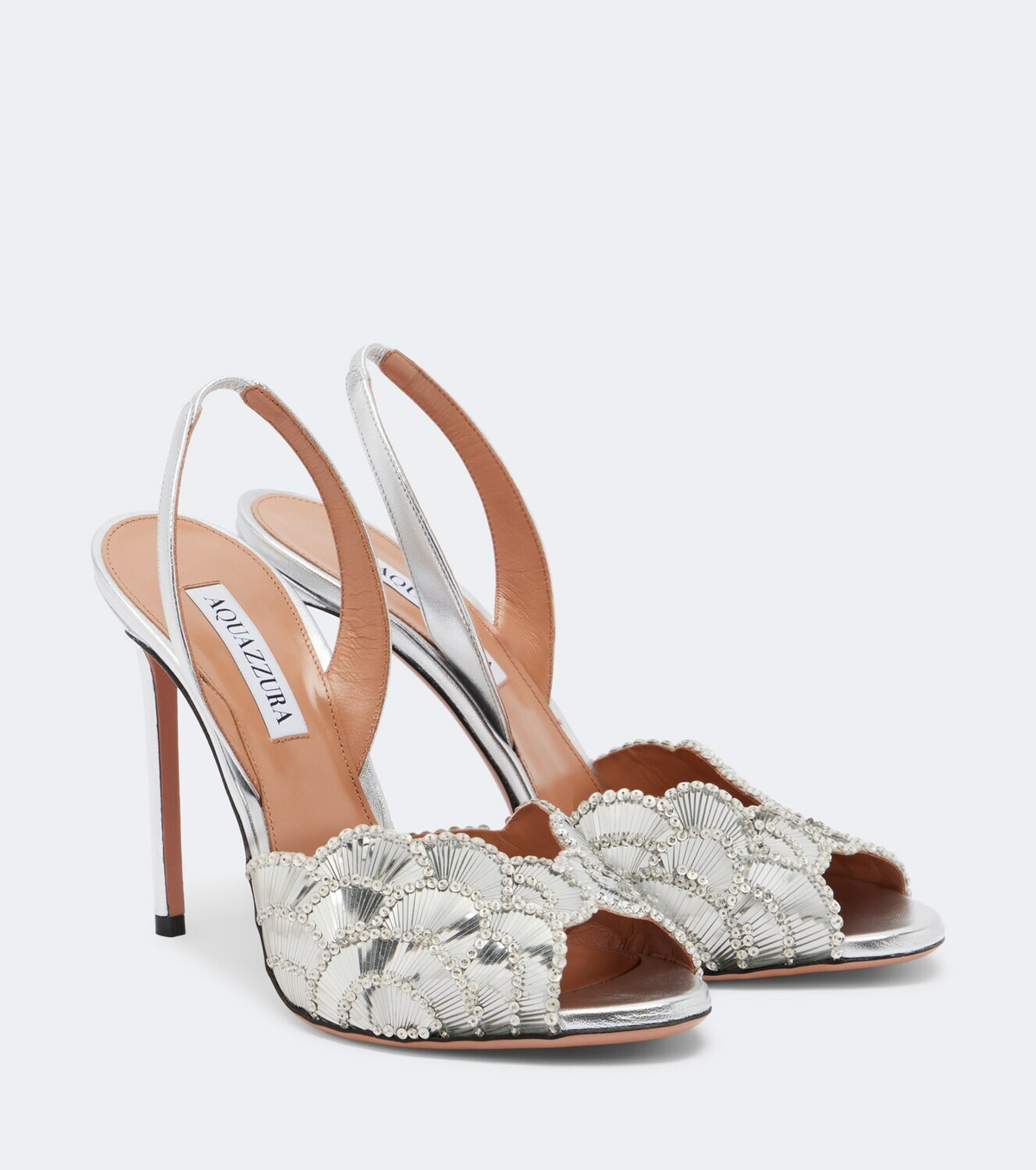 Aquazzura Ce Soir metallic leather slingback sandals