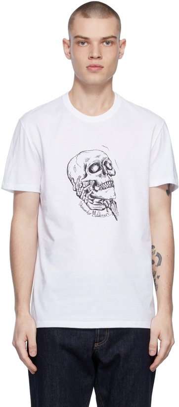 Photo: Alexander McQueen White Hamlet Skull T-Shirt