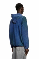 Diesel Zip-up hoodie with distressed effects - Sweaters Mens in Blue