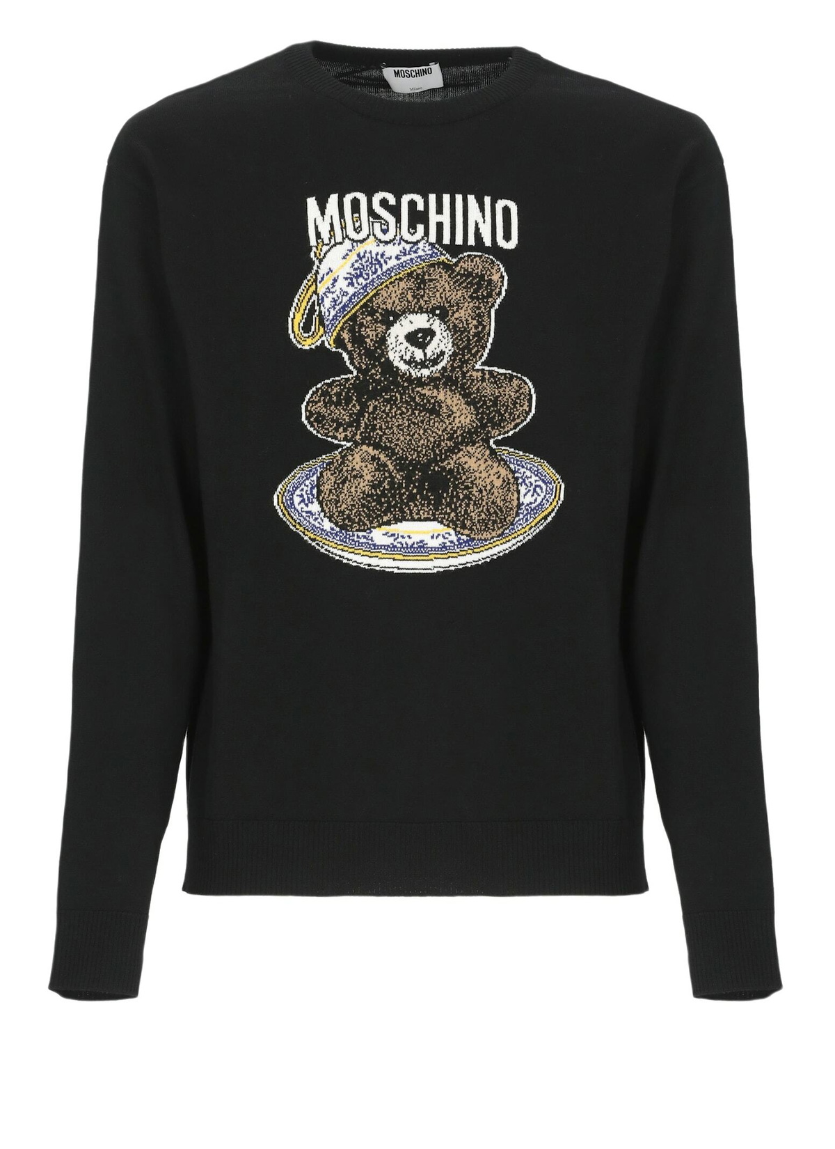 MOSCHINO クマ刺繍 セーター Moschino Bear Logo Knit Jumper Black | Mainline Menswear us