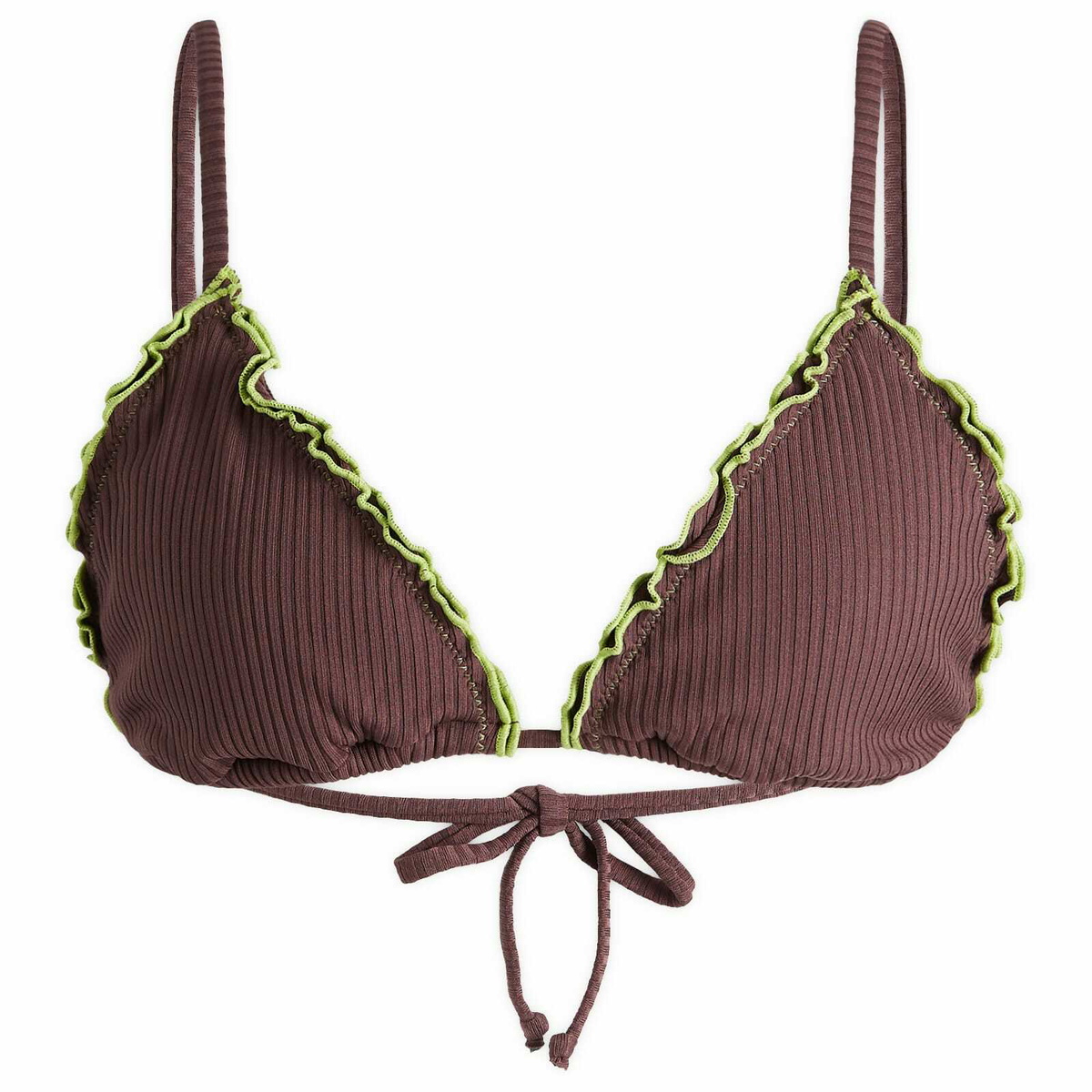 It's Now Cool Women's The Frill Tri Top in Kokomo Rib