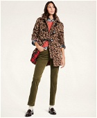 Brooks Brothers Women's Wool Blend Toggle Leopard Coat | Brown
