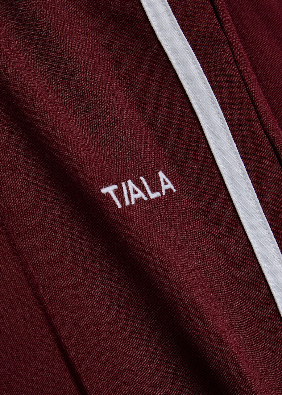 Tala Striped Straight-leg Jersey Sweatpants Dark Red