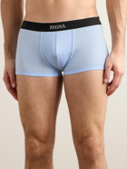 Zegna - Ribbed Cotton and Modal-Blend Boxer Briefs - Blue