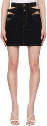 Versace Jeans Couture Black Cutout Denim Miniskirt