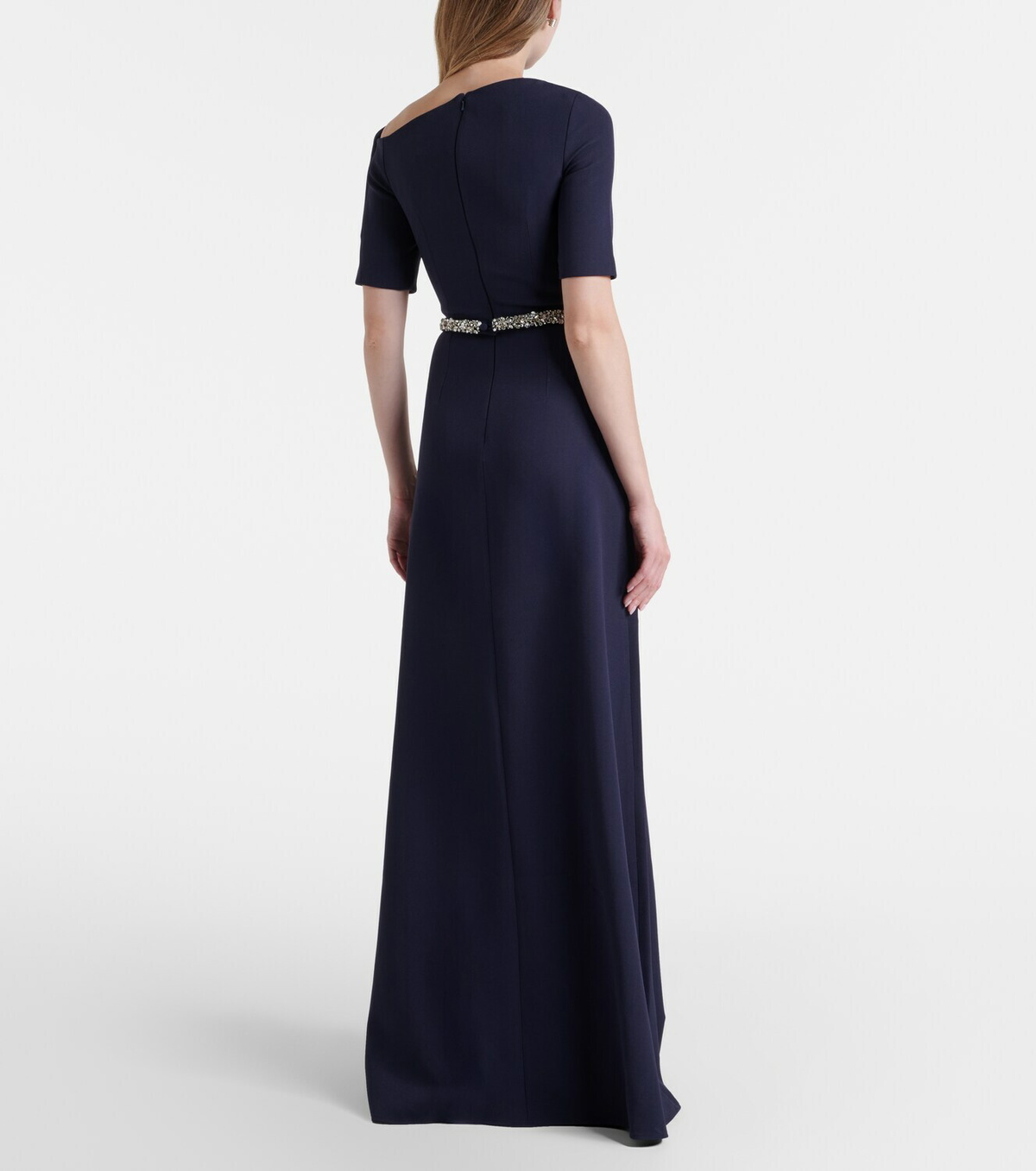 Safiyaa Stephanie embellished draped crêpe gown