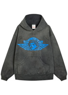 Saint Mxxxxxx Angel of Death Printed Hooded Cotton Sweatshirt Black