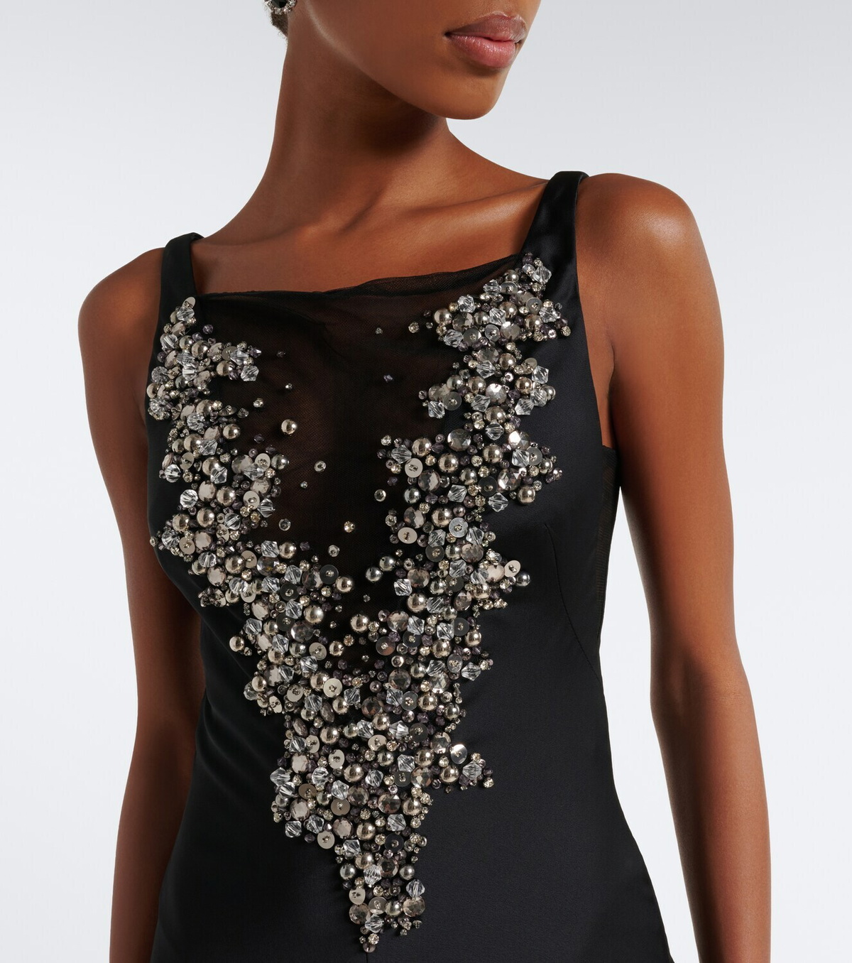 Safiyaa Mela embellished crêpe gown
