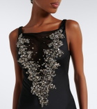 Safiyaa Mela embellished crêpe gown