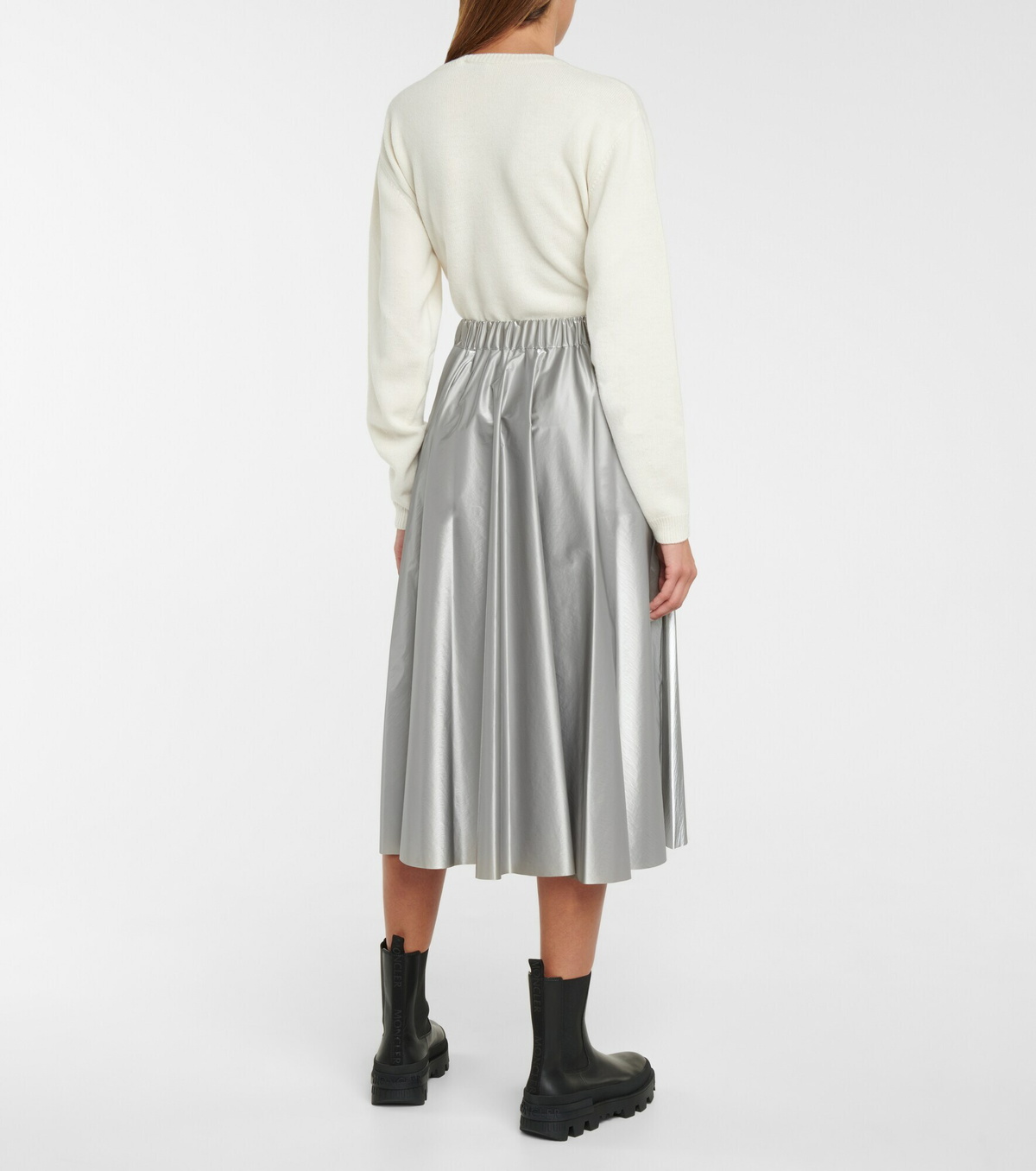 Moncler - High-waisted pleated midi skirt Moncler