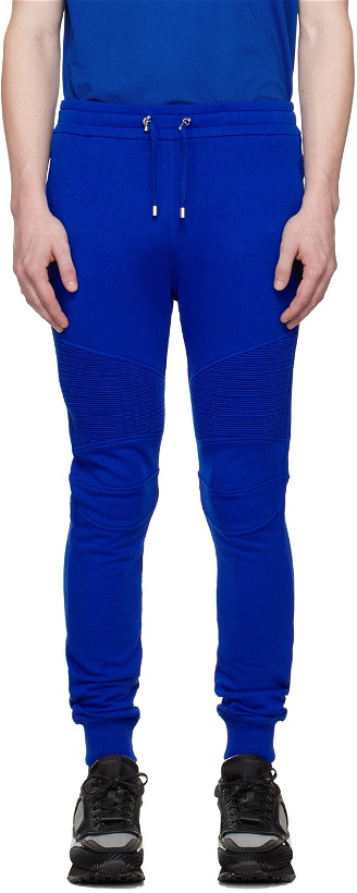 Photo: Balmain Blue Ribbed Sweatpants