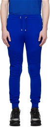 Balmain Blue Ribbed Sweatpants