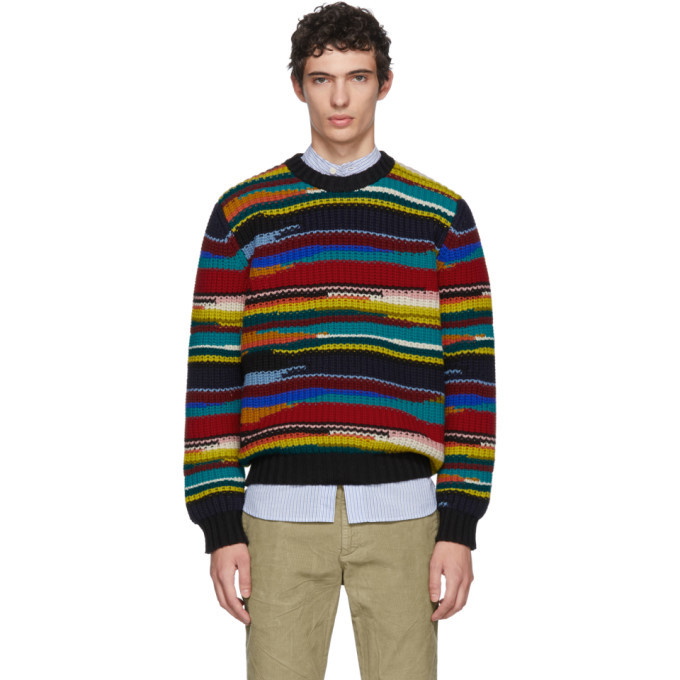 Photo: Missoni Multicolor Stripe Crewneck Sweater