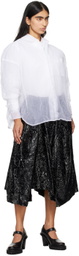 Comme des Garçons Black Enamel Embossed Pattern Midi Skirt