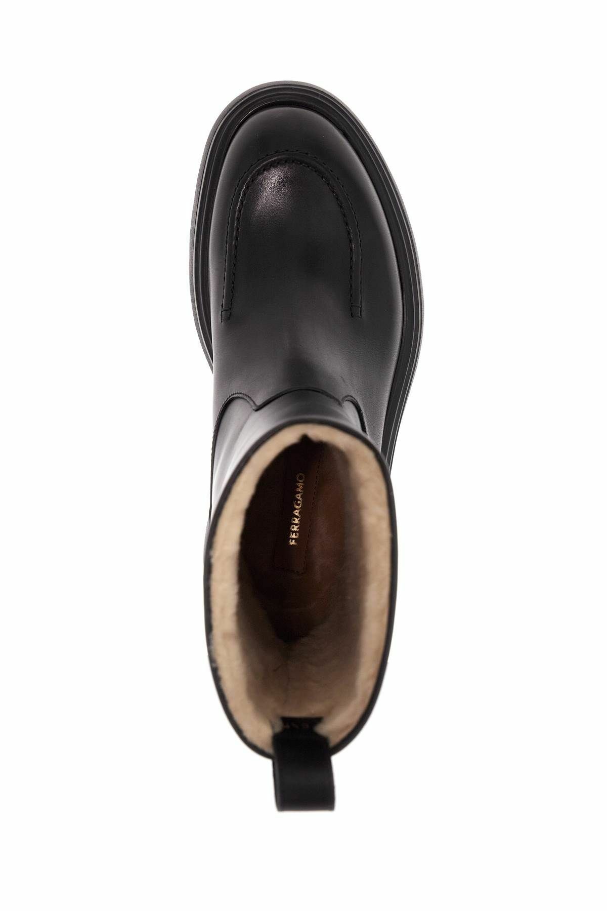 FERRAGAMO shearling-lined ankle boots Black Salvatore Ferragamo