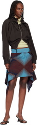 Kiko Kostadinov Brown & Blue Ikat Argyle Jacquard Miniskirt