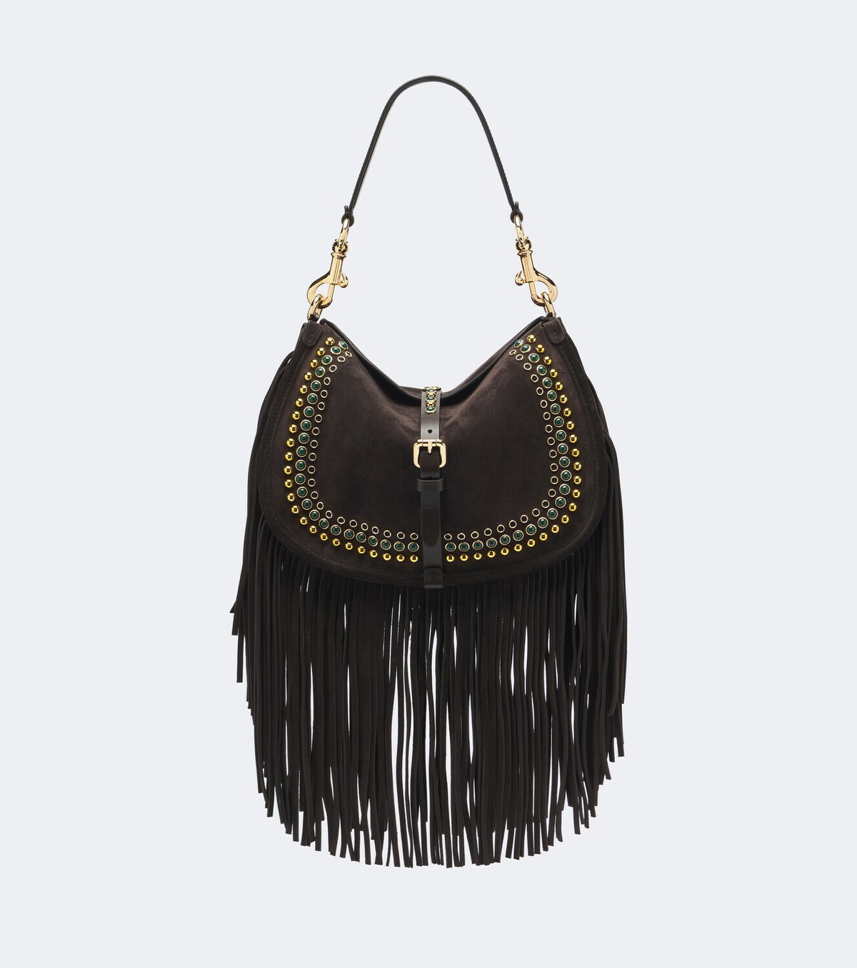 Etro Pony Medium studded suede shoulder bag