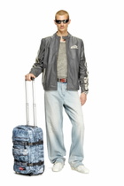 Diesel Cabin bag in trompe l'oeil denim - Carry-on Suitcases - Unisex - Blue