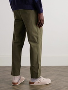 Folk - Assembly Garment-Dyed Pleated Cotton-Canvas Trousers - Brown