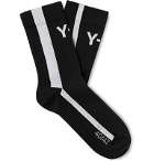 Y-3 - Logo-Jacquard Striped Cotton-Blend Socks - Black