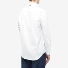 Thom Browne Men's 4 Bar Oxford Shirt in Grey/White