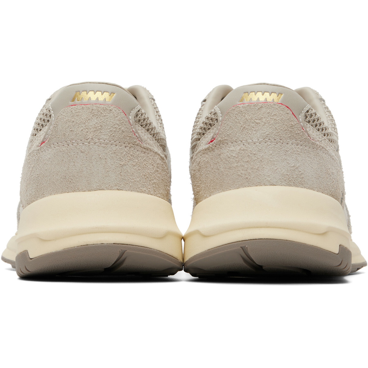 Hugo Beige Logo Detail Textured-Suede Sneakers