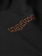 Marni - Logo-Print Cotton-Jersey Hoodie - Black