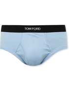 TOM FORD - Stretch-Cotton Briefs - Blue