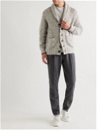 Brunello Cucinelli - Shawl-Collar Virgin Wool, Cashmere and Silk-Blend Cardigan - Gray