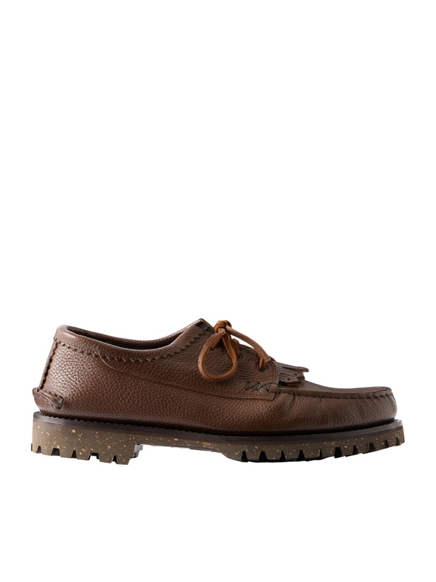 Photo: Yuketen - Italian Blucher Full-Grain Leather Boat Shoes - Brown