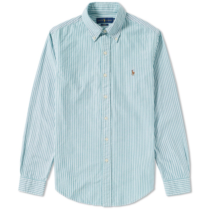 Photo: Polo Ralph Lauren Slim Fit Button Down Stripe Oxford Shirt