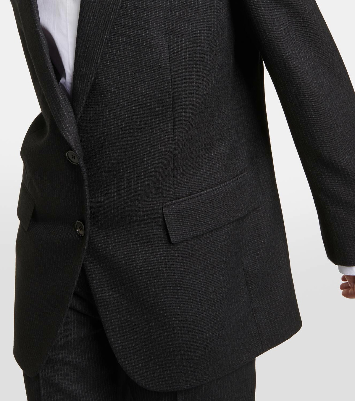The Row Pinstripe single-breasted virgin wool blazer The Row