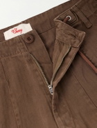 Cherry Los Angeles - Herringbone Cotton Drawstring Trousers - Brown