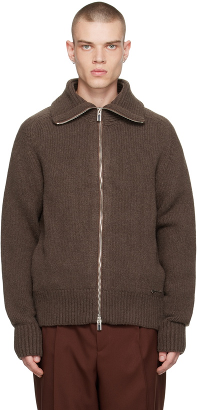 Photo: Jacquemus Brown Le Papier 'Le Cardigan Meunier' Sweater