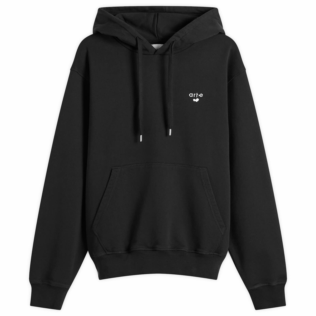 Arte Men's Heart Logo Hoodie in Black