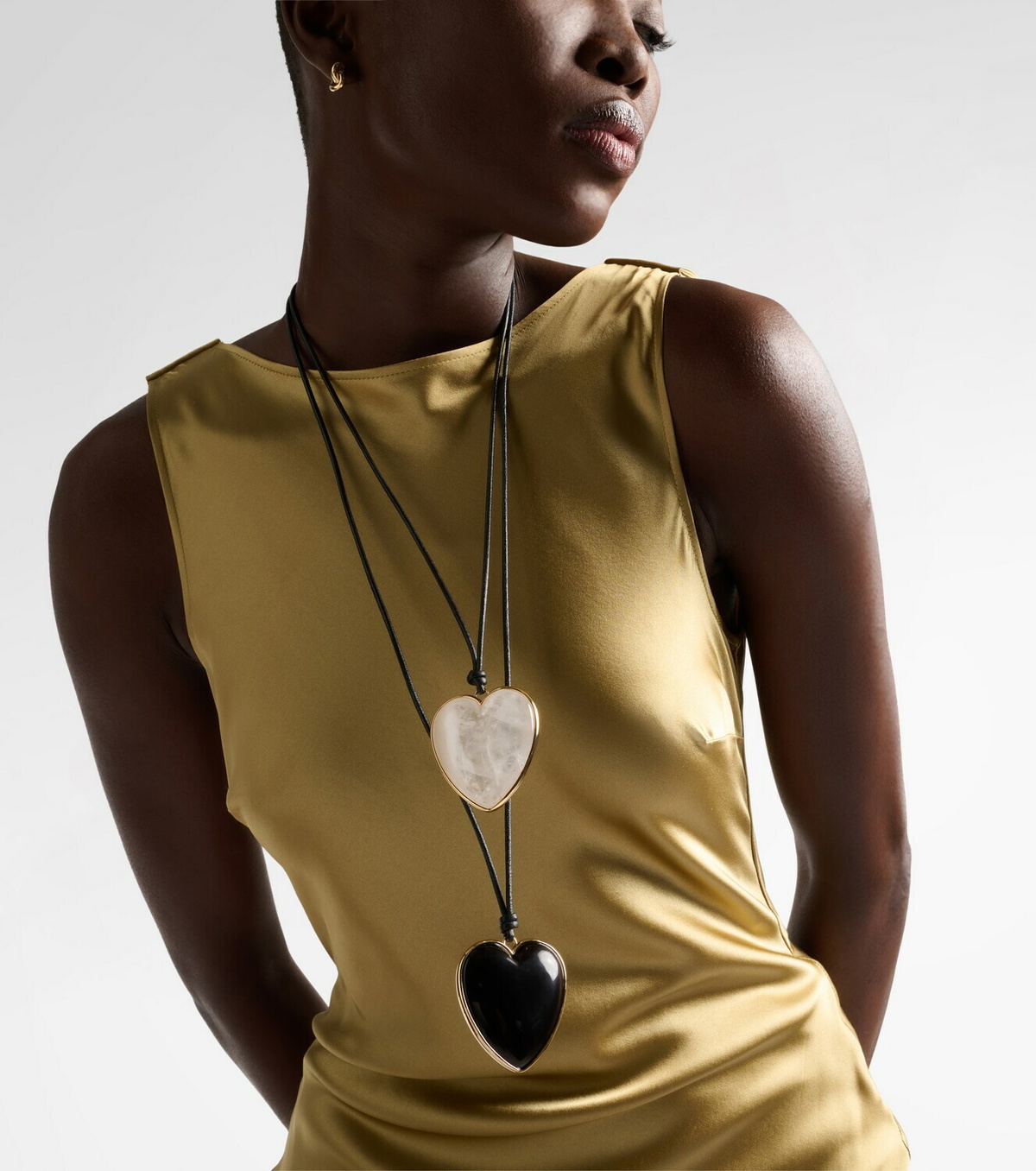 Jennifer Fisher 14kt gold-plated and leather necklace with quartz