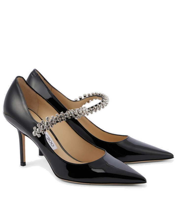 Photo: Jimmy Choo Bing 85 embellished patent leather pumps