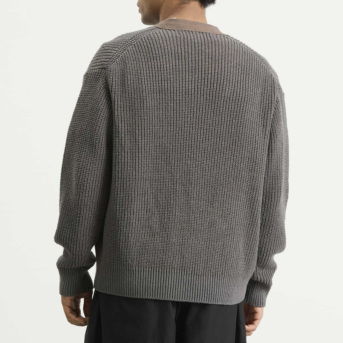 Comme des Garçons Homme Men's Half Cardigan in Grey X Brown