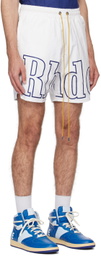 Rhude White Drawstring Shorts