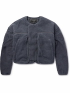 Entire Studios - Oversized Cropped Ripstop-Trimmed Padded Fleece Jacket - Gray