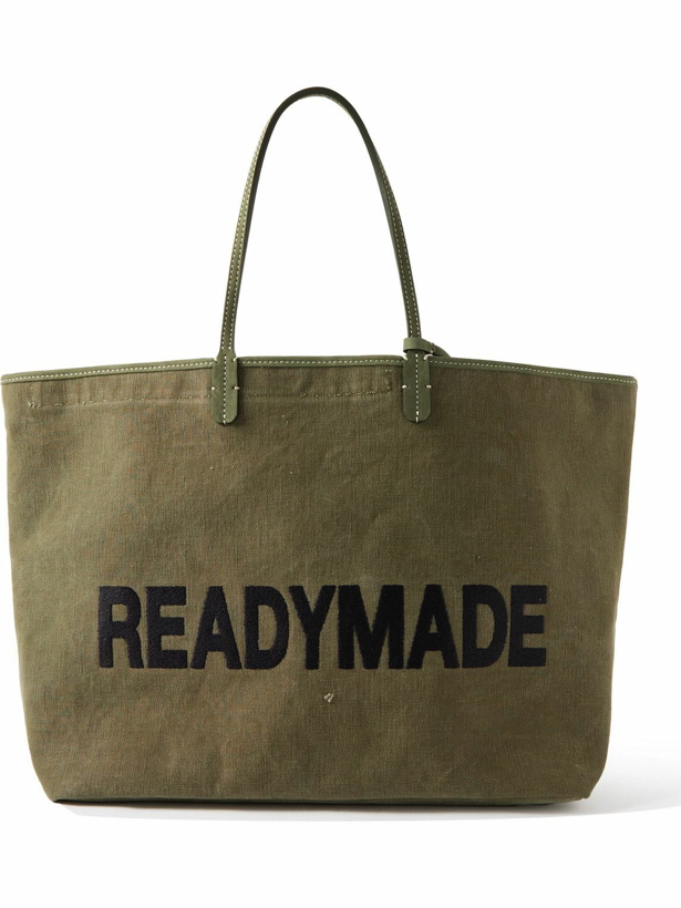 Photo: READYMADE - Dorothy Large Nubuck-Trimmed Logo-Embroidered Canvas Tote Bag
